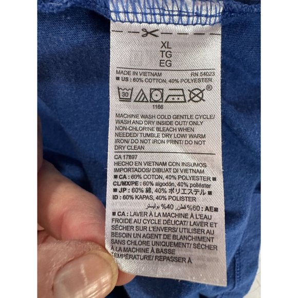 Old Navy Santa's A List XMas Ugly Christmas Sweater TShirt XL Blue Cotton Blend - Picture 4 of 16